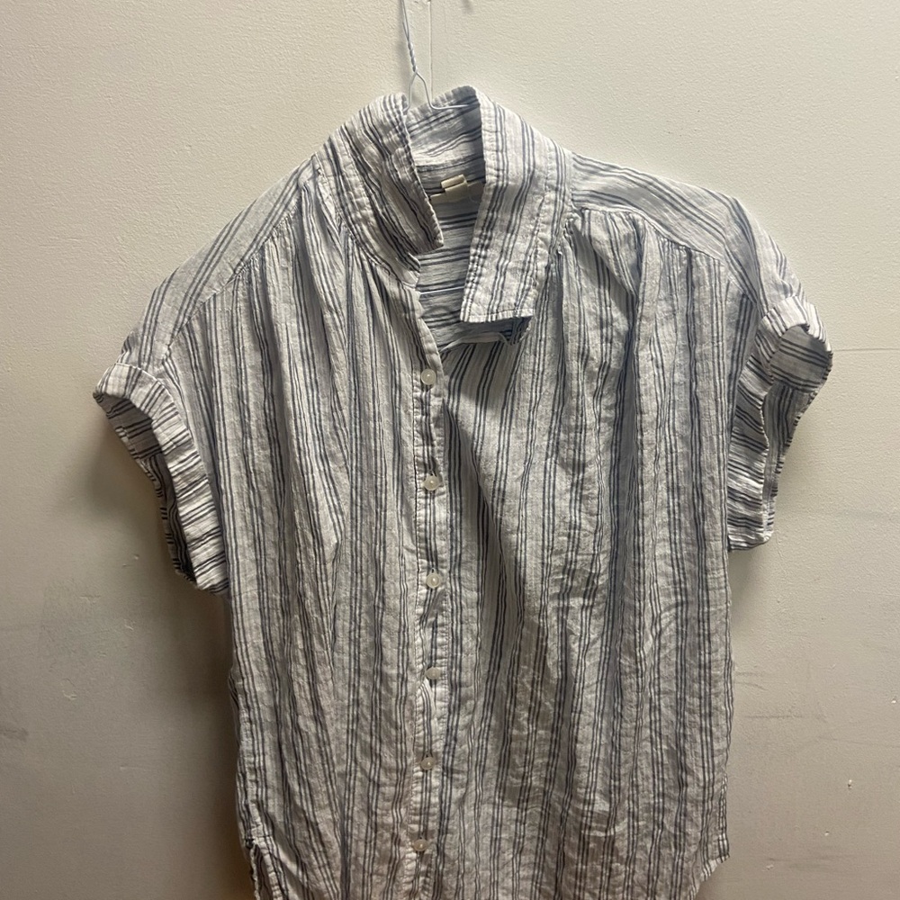 a.n.a White and Black Casual Button Down Shirt